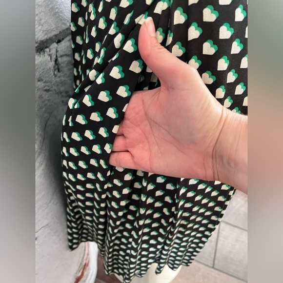 Orla Kiely Hipstich Aline Pleated Skirt with Pockets Heart Love Pattern - Picture 9 of 10